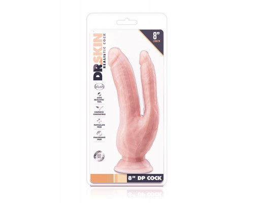 Заказать Телесный фаллоимитатор 8 Inch DP Cock - 20,32 см.