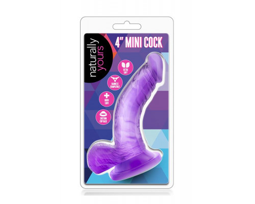 Заказать Фиолетовый фаллоимитатор на присоске NATURALLY YOURS 4INCH MINI - 12 см.