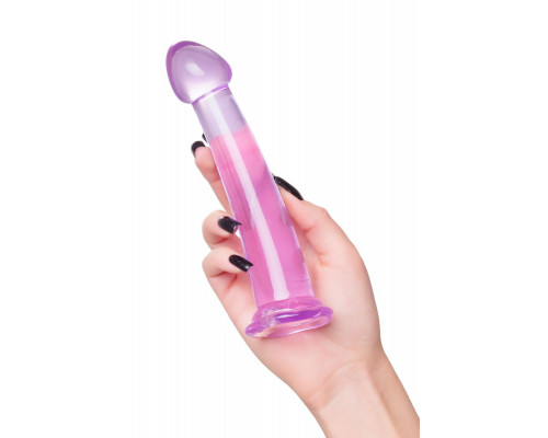 Фиолетовый фаллоимитатор Jelly Dildo M - 18 см.