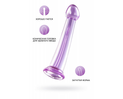 Фиолетовый фаллоимитатор Jelly Dildo M - 18 см.