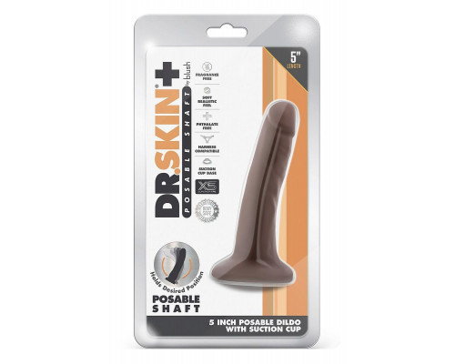 Коричневый фаллоимитатор-реалистик 5 Inch Posable Dildo - 13,9 см.