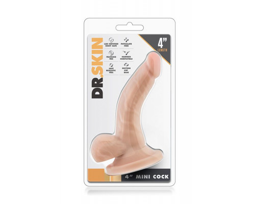 Телесный анальный фаллоимитатор 4 Inch Mini Cock - 12 см.