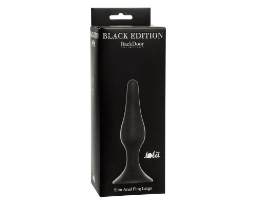 Чёрная анальная пробка Slim Anal Plug Large - 12,5 см.