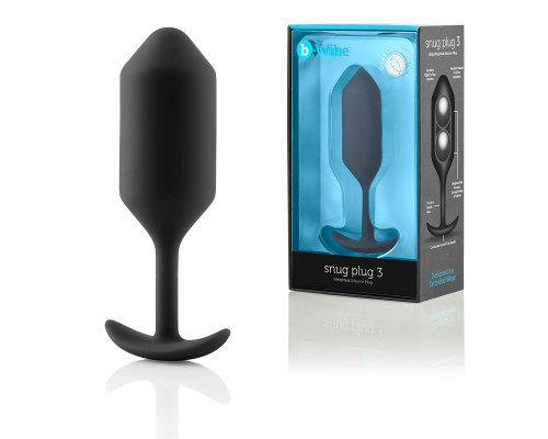 Заказать Чёрная пробка для ношения B-vibe Snug Plug 3 - 12,7 см.