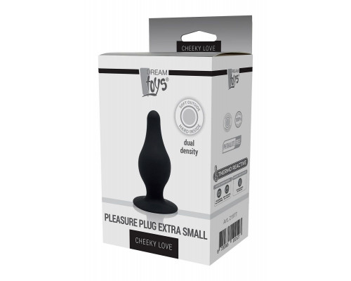 Черный анальный стимулятор DUAL DENSITY PLEASURE PLUG XS - 6,4 см.