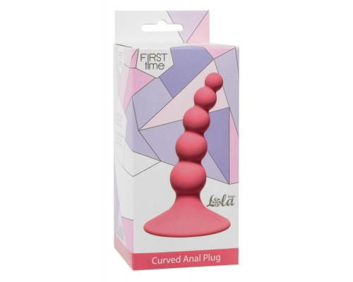 Розовая анальная пробка Ribbed Plug Pink - 10,5 см.