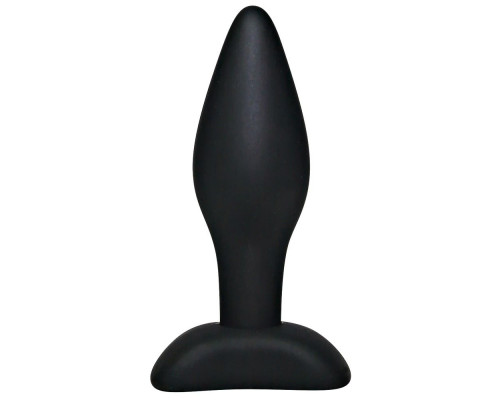 Заказать Чёрный анальный стимулятор Silicone Butt Plug Small - 9 см.