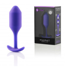 Фиолетовая пробка для ношения B-vibe Snug Plug 2 - 11,4 см.