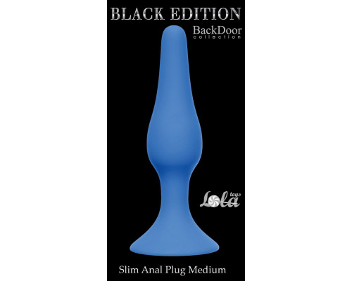 Синяя анальная пробка Slim Anal Plug Medium - 11,5 см.