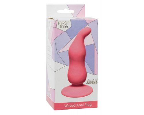 Розовая анальная пробка Waved Anal Plug Pink - 11 см.