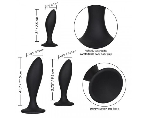 Заказать Набор из трех черных анальных пробок Silicone Anal Curve Kit