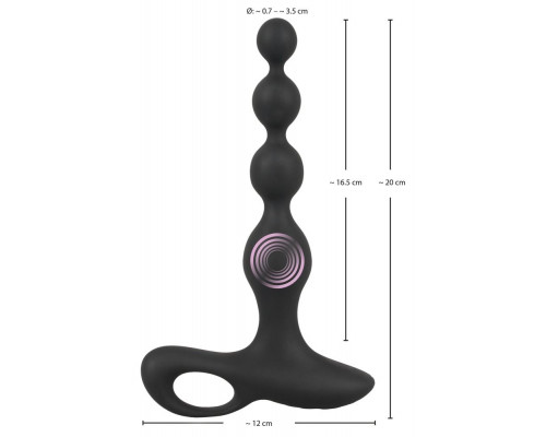 Заказать Черная анальная цепочка с вибрацией Rechargeable Anal Beads - 20 см.