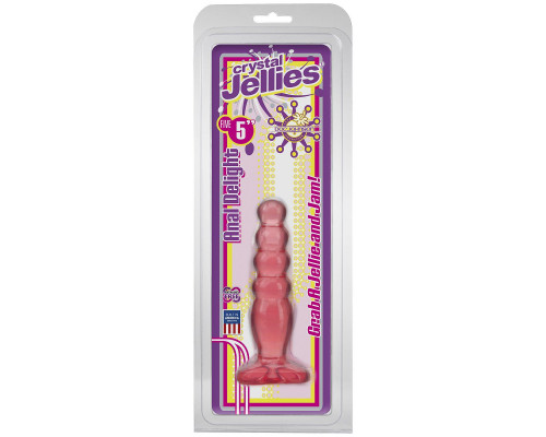 Заказать Розовая анальная пробка Crystal Jellies 5  Anal Delight - 14 см.