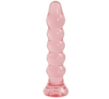 Анальная елочка из розового геля Crystal Jellies Anal Plug Bumps - 15,2 см.