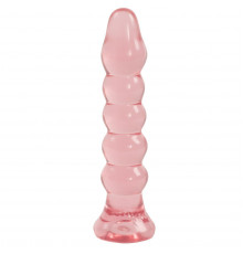 Анальная елочка из розового геля Crystal Jellies Anal Plug Bumps - 15,2 см.