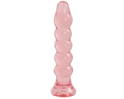 Заказать Анальная елочка из розового геля Crystal Jellies Anal Plug Bumps - 15,2 см.