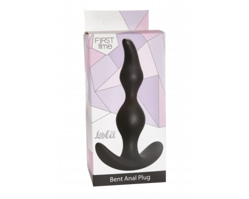 Чёрная анальная пробка Bent Anal Plug Black - 13 см.