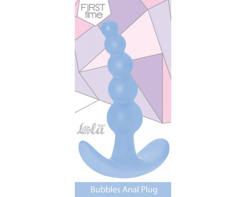 Голубая анальная пробка Bubbles Anal Plug - 11,5 см.