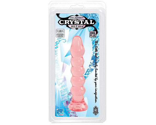 Заказать Анальная елочка из розового геля Crystal Jellies Anal Plug Bumps - 15,2 см.