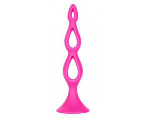 Заказать Розовая анальная елочка Silicone Triple Probe - 14,5 см.