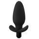 Черная анальная вибропробка Silicone Saddle Plug - 12,1 см.