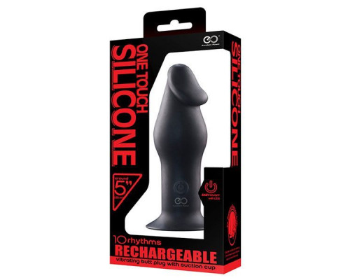 Заказать Черный анальный вибромассажер 5INCH RECHARGEABLE BUTTPLUG - 12,7 см.