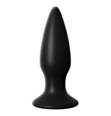 Чёрная малая анальная вибропробка Small Rechargeable Anal Plug - 10,9 см.