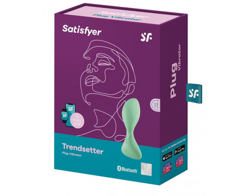 Зеленая анальная втулка с вибрацией Satisfyer Trendsetter