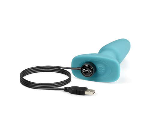 Заказать Голубая вибропробка с ротацией шариков RIMMING REMOTE CONTROL PLUG TEAL - 15,2 см.