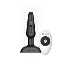 Чёрная анальная вибропробка с 3 источниками вибрации TRIO REMOTE CONTROL PLUG BLACK - 13,5 см.