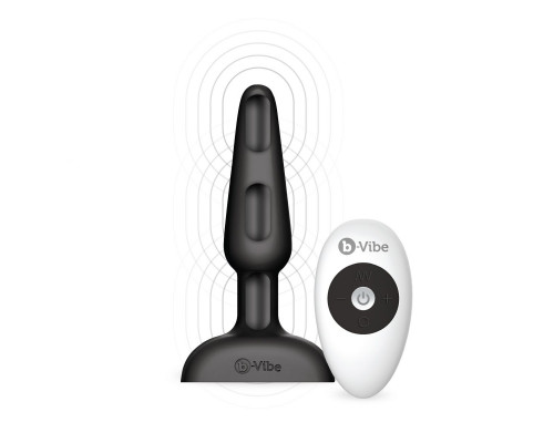 Заказать Чёрная анальная вибропробка с 3 источниками вибрации TRIO REMOTE CONTROL PLUG BLACK - 13,5 см.