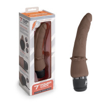 Коричневый анальный вибратор 7  Slim Anal Realistic Vibrator - 20 см.