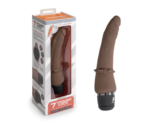 Заказать Коричневый анальный вибратор 7  Slim Anal Realistic Vibrator - 20 см.