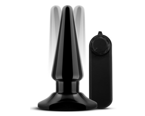 Черная анальная пробка с вибрацией Basic Vibrating Anal Pleaser - 10,2 см.