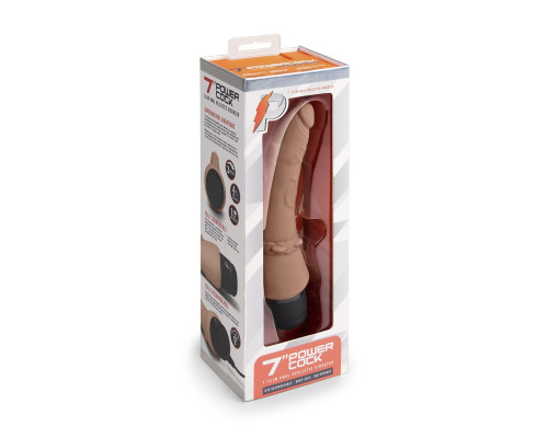 Заказать Кофейный анальный вибратор 7  Slim Anal Realistic Vibrator - 20 см.