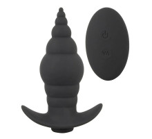 Черная анальная вибропробка RC Butt Plug - 9,6 см.