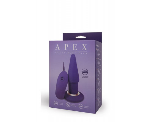 Заказать Фиолетовая анальная вибропробка APEX BUTT PLUG LARGE PURPLE - 15 см.