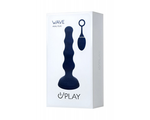 Заказать Синяя анальная вибровтулка OPlay Wave с пультом ДУ - 15,5 см.