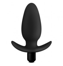 Черная анальная вибропробка Silicone Saddle Plug - 12,1 см.