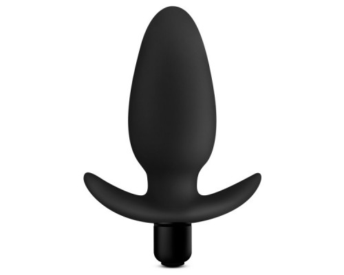 Черная анальная вибропробка Silicone Saddle Plug - 12,1 см.