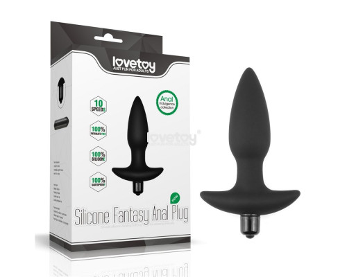 Заказать Черная анальная вибропробка Anal Indulgence Collection Fantasy Plug - 14,5 см.