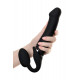 Заказать Черный безремневой вибрострапон Vibrating Bendable Strap-On L