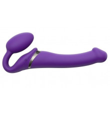 Фиолетовый безремневой вибрострапон Silicone Bendable Strap-On - size M