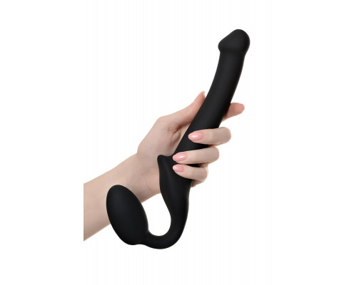 Заказать Черный безремневой страпон Silicone Bendable Strap-On S