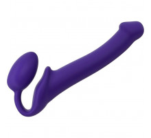 Фиолетовый безремневой страпон Silicone Bendable Strap-On - size M