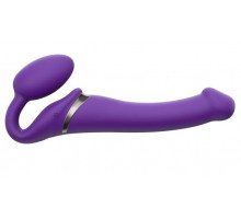 Фиолетовый безремневой вибрострапон Vibrating Bendable Strap-On - size L