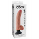 Заказать Телесный виброфаллос со съемной присоской 9  Vibrating Cock with Balls - 22,9 см.