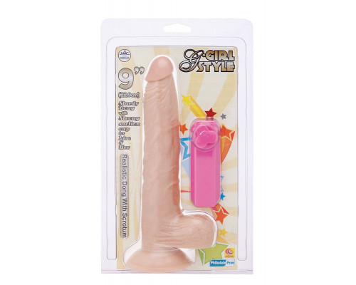 Заказать Телесный вибромассажёр на присоске G-GIRL STYLE 9INCH VIBRATING DONG - 22,9 см.