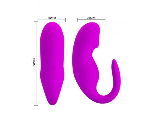 Заказать Лиловый вибростимулятор для пар с выделенной головкой и пультом ДУ