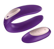 Фиолетовый вибратор для пар Satisfyer Double Plus Remote с пультом ДУ